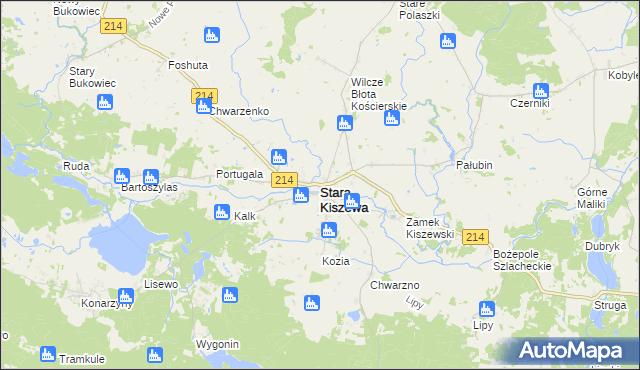 mapa Stara Kiszewa, Stara Kiszewa na mapie Targeo