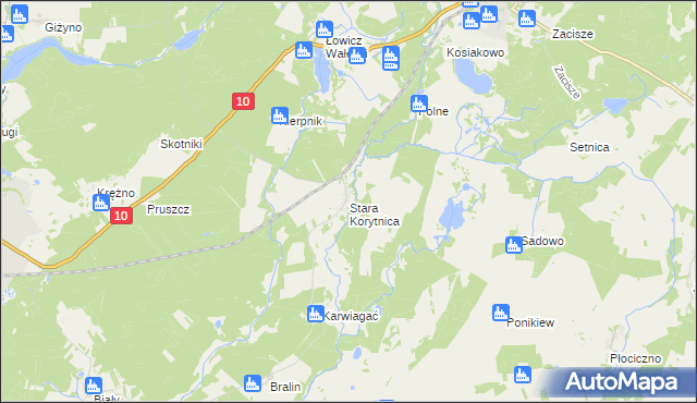 mapa Stara Korytnica, Stara Korytnica na mapie Targeo