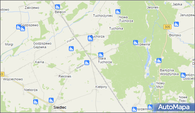 mapa Stara Tuchorza, Stara Tuchorza na mapie Targeo