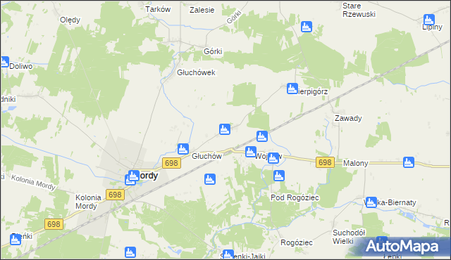 mapa Stara Wieś gmina Mordy, Stara Wieś gmina Mordy na mapie Targeo