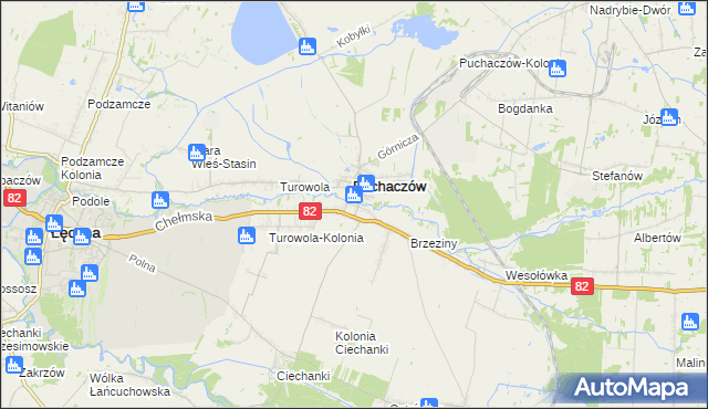 mapa Stara Wieś gmina Puchaczów, Stara Wieś gmina Puchaczów na mapie Targeo