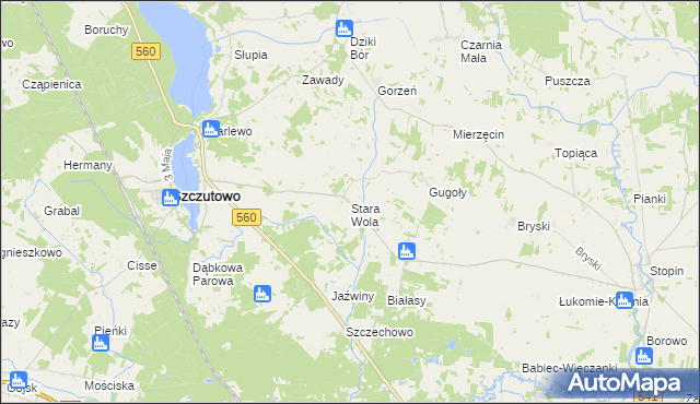 mapa Stara Wola gmina Szczutowo, Stara Wola gmina Szczutowo na mapie Targeo