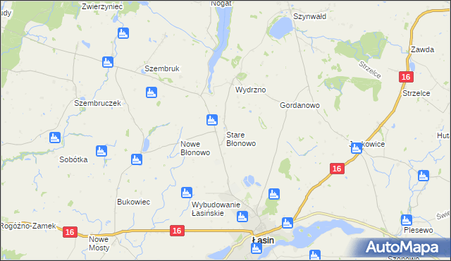 mapa Stare Błonowo, Stare Błonowo na mapie Targeo