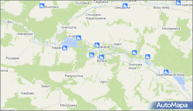 mapa Stare Boiska, Stare Boiska na mapie Targeo