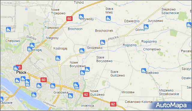 mapa Stare Boryszewo, Stare Boryszewo na mapie Targeo