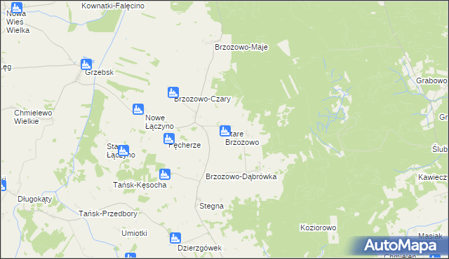 mapa Stare Brzozowo, Stare Brzozowo na mapie Targeo