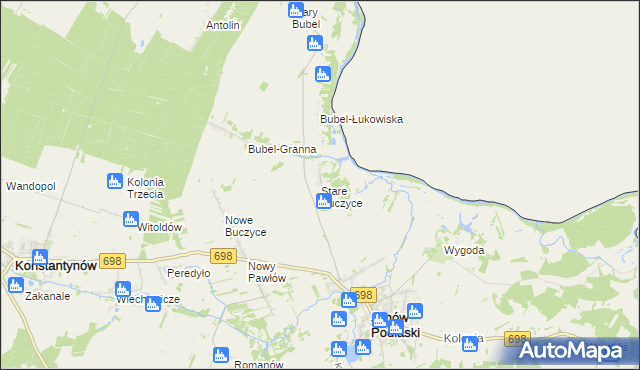 mapa Stare Buczyce, Stare Buczyce na mapie Targeo