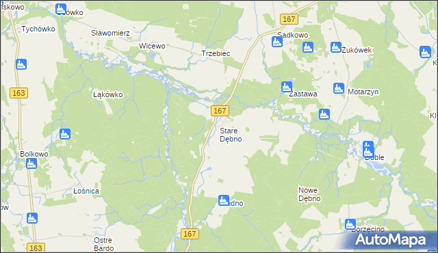 mapa Stare Dębno, Stare Dębno na mapie Targeo