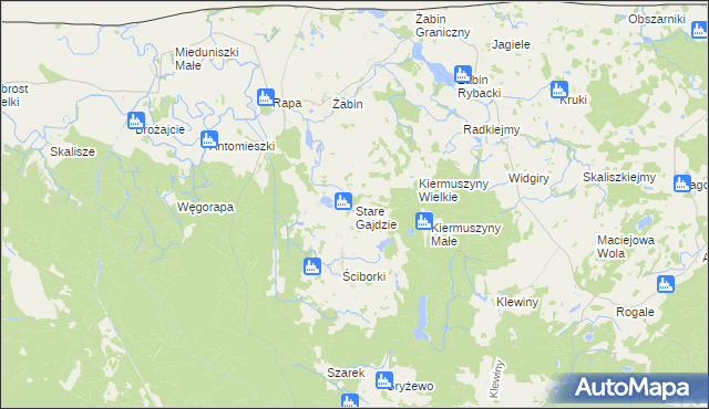 mapa Stare Gajdzie, Stare Gajdzie na mapie Targeo