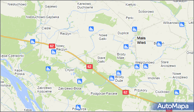 mapa Stare Gałki, Stare Gałki na mapie Targeo