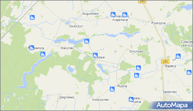 mapa Stare gmina Wysoka, Stare gmina Wysoka na mapie Targeo