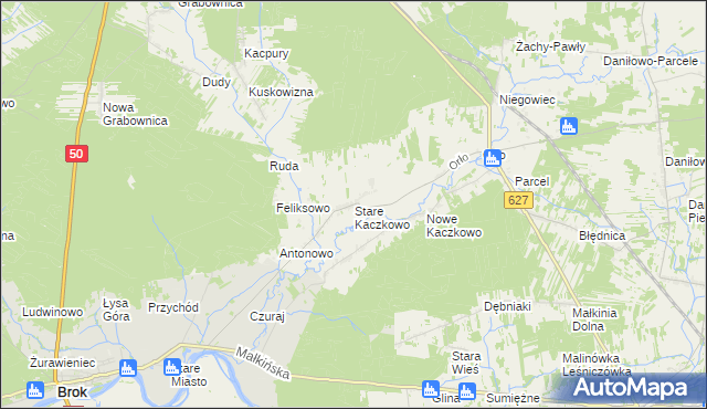 mapa Stare Kaczkowo, Stare Kaczkowo na mapie Targeo
