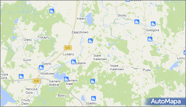 mapa Stare Kawkowo, Stare Kawkowo na mapie Targeo