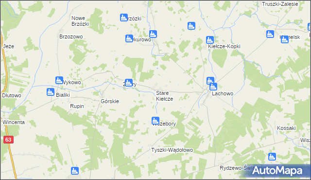 mapa Stare Kiełcze, Stare Kiełcze na mapie Targeo