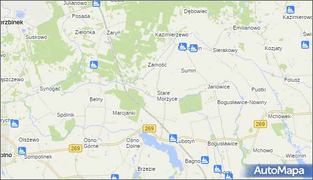 mapa Stare Morzyce, Stare Morzyce na mapie Targeo