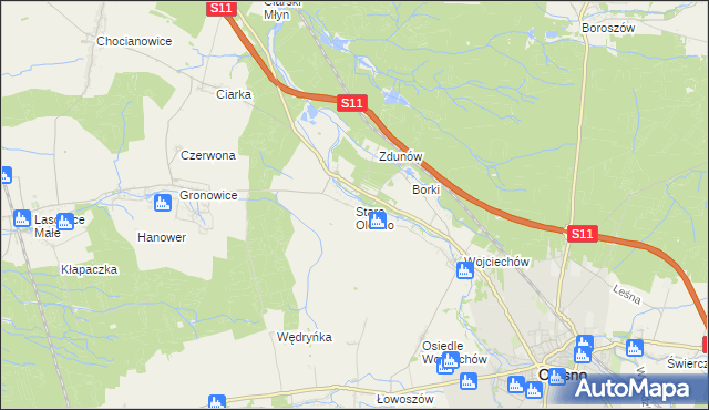 mapa Stare Olesno, Stare Olesno na mapie Targeo