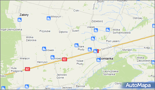 mapa Stare Płudy, Stare Płudy na mapie Targeo