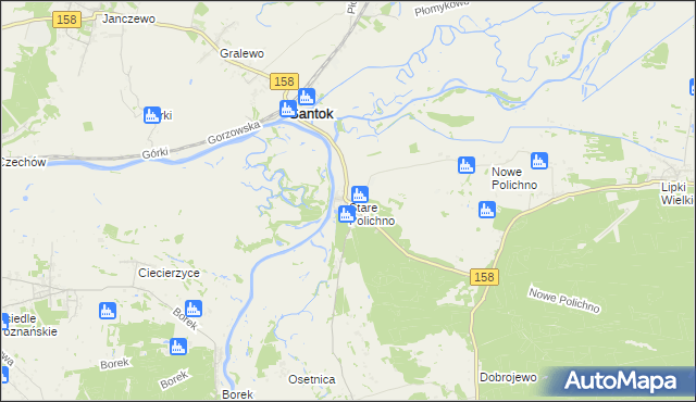 mapa Stare Polichno, Stare Polichno na mapie Targeo