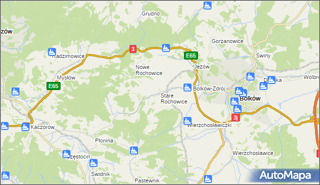 mapa Stare Rochowice, Stare Rochowice na mapie Targeo