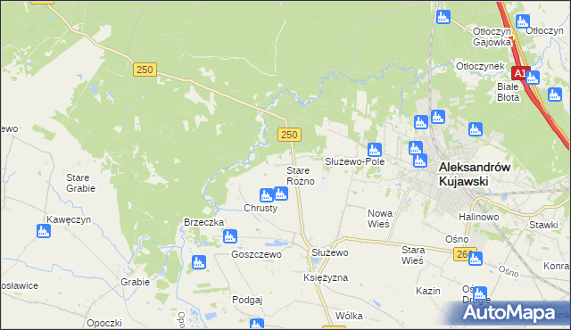 mapa Stare Rożno, Stare Rożno na mapie Targeo