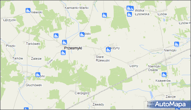 mapa Stare Rzewuski, Stare Rzewuski na mapie Targeo