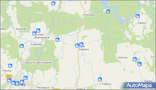 mapa Stare Siedlisko, Stare Siedlisko na mapie Targeo