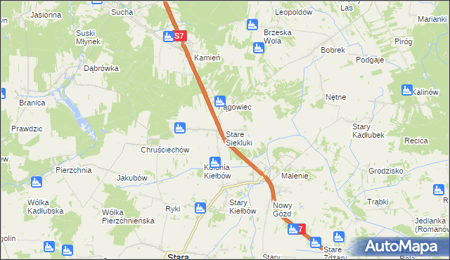 mapa Stare Siekluki, Stare Siekluki na mapie Targeo