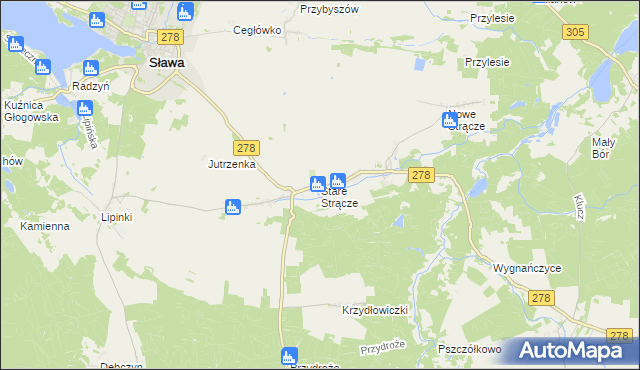 mapa Stare Strącze, Stare Strącze na mapie Targeo