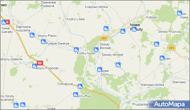 mapa Stare Żochy, Stare Żochy na mapie Targeo