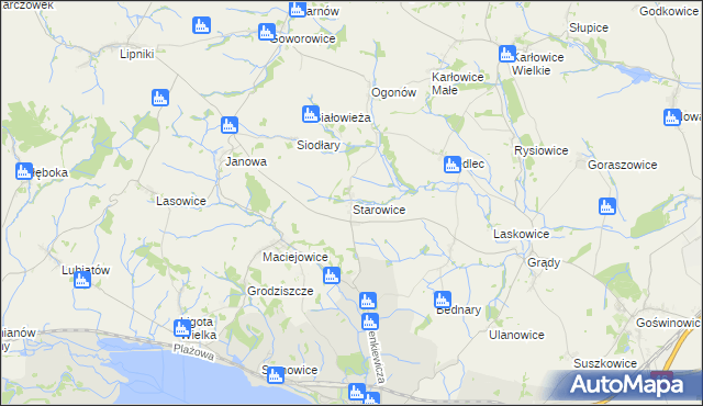 mapa Starowice gmina Otmuchów, Starowice gmina Otmuchów na mapie Targeo