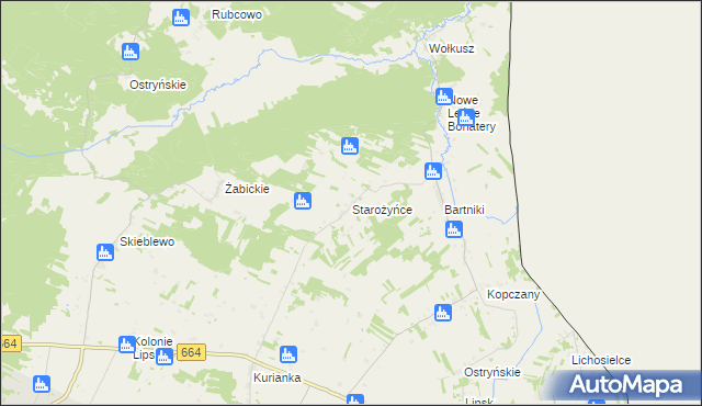 mapa Starożyńce, Starożyńce na mapie Targeo