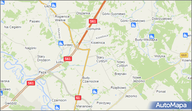 mapa Stary Cydzyn, Stary Cydzyn na mapie Targeo