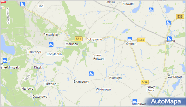 mapa Stary Folwark gmina Grudziądz, Stary Folwark gmina Grudziądz na mapie Targeo