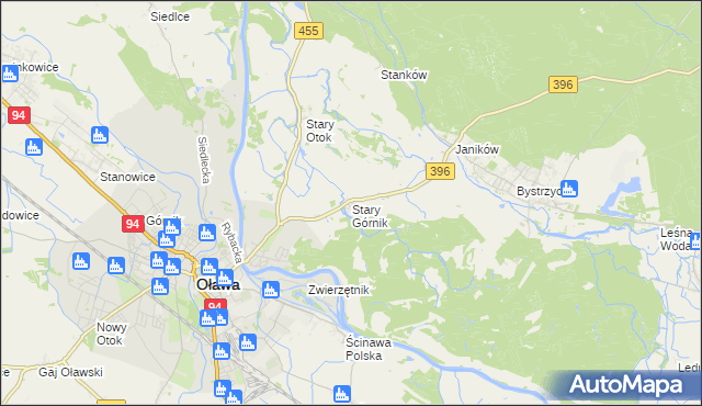 mapa Stary Górnik, Stary Górnik na mapie Targeo