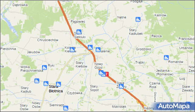 mapa Stary Gózd, Stary Gózd na mapie Targeo