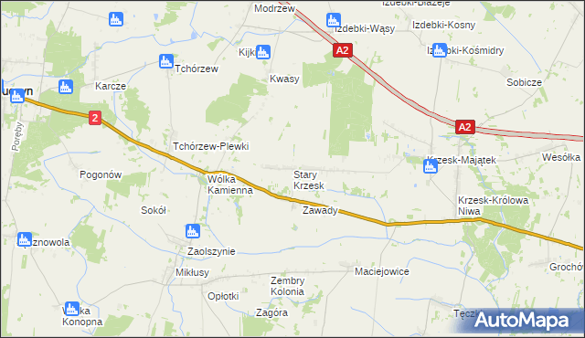 mapa Stary Krzesk, Stary Krzesk na mapie Targeo