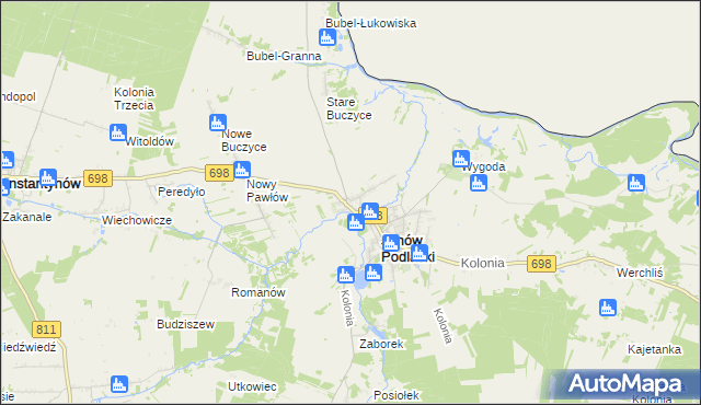 mapa Stary Pawłów, Stary Pawłów na mapie Targeo