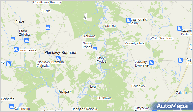 mapa Stary Podoś, Stary Podoś na mapie Targeo