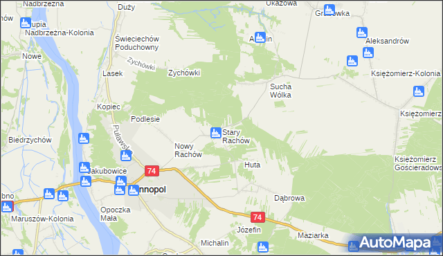 mapa Stary Rachów, Stary Rachów na mapie Targeo