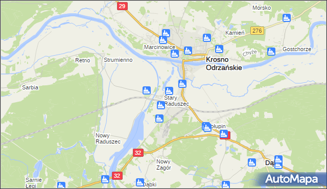 mapa Stary Raduszec, Stary Raduszec na mapie Targeo