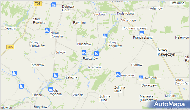 mapa Stary Rzędków, Stary Rzędków na mapie Targeo