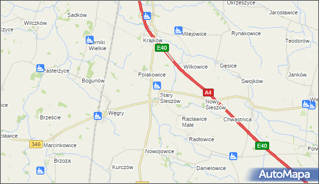 mapa Stary Śleszów, Stary Śleszów na mapie Targeo