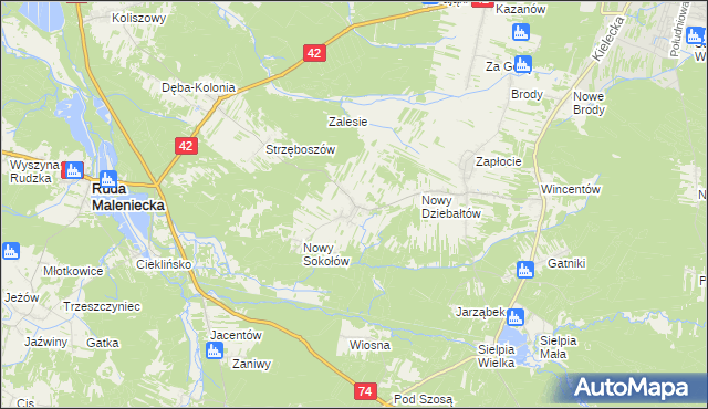 mapa Stary Sokołów, Stary Sokołów na mapie Targeo