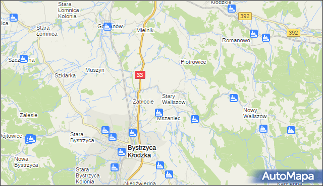 mapa Stary Waliszów, Stary Waliszów na mapie Targeo