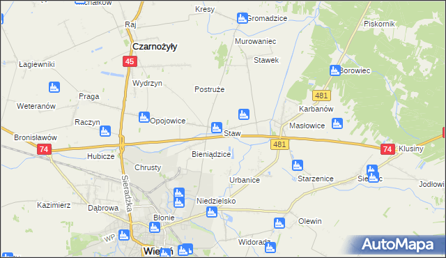 mapa Staw gmina Czarnożyły, Staw gmina Czarnożyły na mapie Targeo