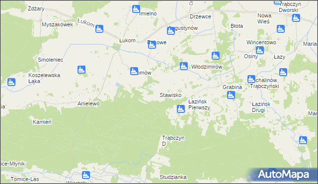 mapa Stawisko gmina Zagórów, Stawisko gmina Zagórów na mapie Targeo