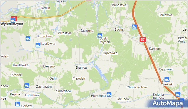 mapa Stawiszyn gmina Białobrzegi, Stawiszyn gmina Białobrzegi na mapie Targeo