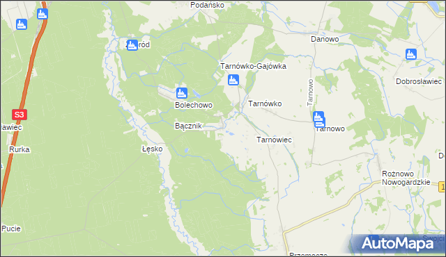 mapa Stawno gmina Goleniów, Stawno gmina Goleniów na mapie Targeo