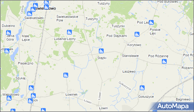 mapa Stążki gmina Świekatowo, Stążki gmina Świekatowo na mapie Targeo