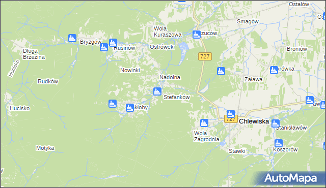 mapa Stefanków gmina Chlewiska, Stefanków gmina Chlewiska na mapie Targeo